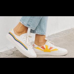 Brand new Soludos rainbow wave sneakers. Size 7